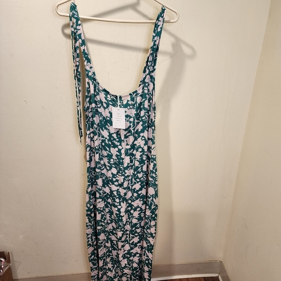 Free Asambly Green Floral Strappy Midi Dress size XL NWT - Picture 3 of 12